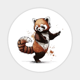 A Dancing Red Panda Magnet